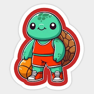 turtle as a basketball player Sticker